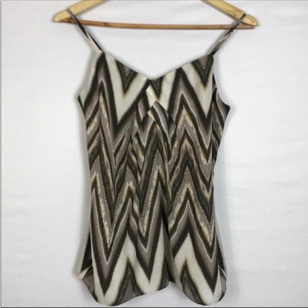 Banana Republic Womens Printed Sleeveless Shirt Brown Tan Size XS‎